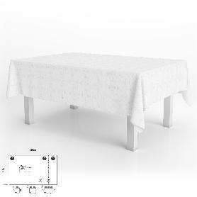 MANTEL HULE MULETON RECTANGULAR BLANCO IMPERMEABLE ANTIMANCHAS PVC 140X250 CM.  RECORTABLE USO INTERIOR Y EXTERIOR