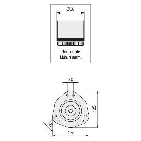 JGO.4PATAS REGULABLE PARA MESA VIGO 60-710 CROMO