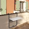 MESA PLEGABLE COLGANTE PARA BALCONES / TERRAZAS 36X60 CM. ALTURA REGULABLE