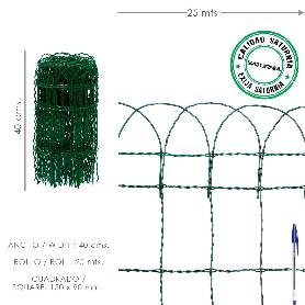 MALLA ELECTROSOLDADA PLASTIFICADA RESIDENCE ALTURA 40 CM. ROLLO 25 METROS