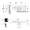 CERRADURA BOMBILLO CRISTAL 38X54 D21X18 CROMO C/LLAVE FUNDA NEGRA ARTICULADA.