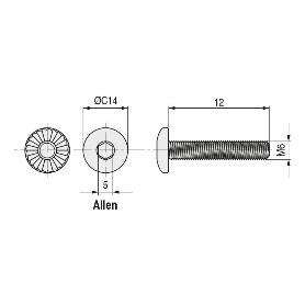 TOREX TORNILLO EMBELLECEDOR ROSCA MÉTRICA. CABEZA ALLEN. CON ESTRÍAS BAJO LA CABEZA. ELEGIR ACABADO Y LONGITUD. LAR