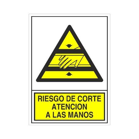 SEÑAL 396 PLAST.345X245R.CORTE MANOS RIESGO DE CORTE ATENCION LAS MANOS