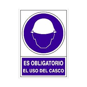 SEÑAL 600 PLAST.345X245 OBLI.USO CASCO ES OBLIGATORIO EL USO DEL CASCO