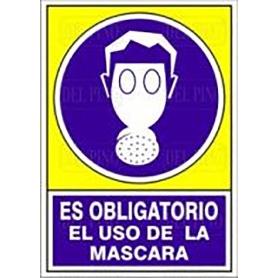 SEÑAL 606 PLAST.490X345 OBLI.USO MASC. ES OBLIGATORIO EL USO DE LA MASCARA