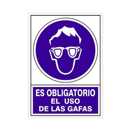 SEÑAL 610 PLAST.345X245 OBLI.USO GAFAS ES OBLIGATORIO EL USO DE LAS GAFAS