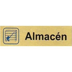 PLACA ALUMINIO ORO 150X45 ALMACEN