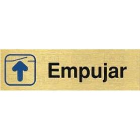 PLACA ALUMINIO ORO 150X45 EMPUJAR