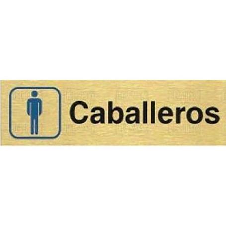 PLACA ALUMINIO ORO 150X45 CABALLERO