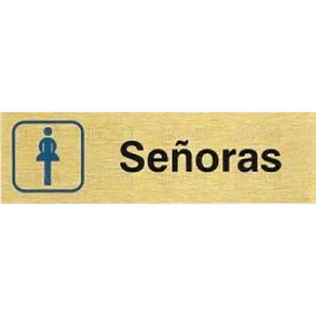 PLACA ALUMINIO ORO 150X45 SEÑORA