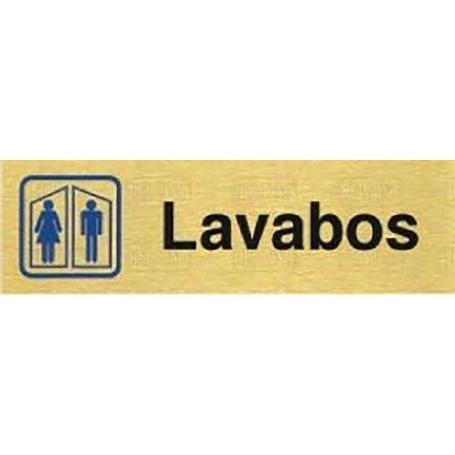 PLACA ALUMINIO ORO 150X45 LAVABOS