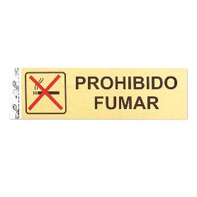 PLACA ALUMINIO PLATA 150X45PROHIBIDO FUMAR