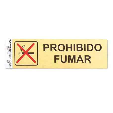 PLACA ALUMINIO PLATA 150X45PROHIBIDO FUMAR