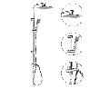 COLUMNA DUCHA UNIVERSAL MULTIFUNCIONAL COMPLETA CUADRADA, ACERO CROMADO, ROCIADOR ALCACHOFA EFECTO LLUVIA 22,5X22,5