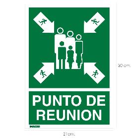 CARTEL INFORMATIVO PUNTO DE REUNION 30X21 CM.