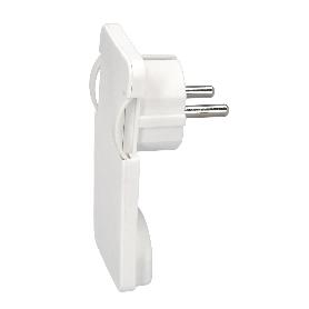 CLAVIJA ENCHUFE ULTRAPLANO 7 MM. CON ASAS DE EXTRACCION 16 A - 250 V. TRAS MUEBLES, 3 CABLES, TOMA SCHUKO