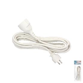 PROLONGADOR CABLE ELECTRICO 5 METROS. ALARGADERA 16 A. 3500 W. CONEXIÓN SUCKO 3 POLOS + TIERRA. COLOR BLANCO