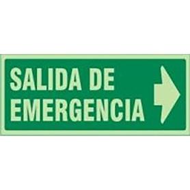 SEÑAL 1021 PLAST.297X148S.EMERG.DCHLUM SALIDA DE EMERGENCIA DECHA (LETRA)