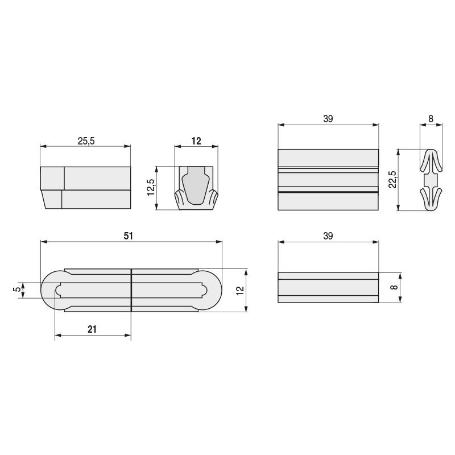 CONECTOR OVVO FIJO 1240 12X51(2 JUEGOS) PARA TABLEROS DE 19MM KITS 100 KITS TIPO DESMONTABLE