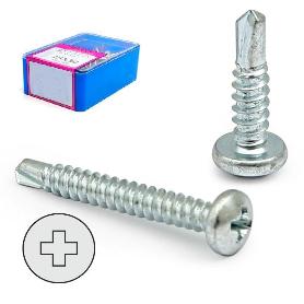 CAJA TORNILLO BROCA CABEZA ALOMADA DIN 7504-N CINCADO LARG.R/CHAPA 13MM Ø ROSCA CHAPA 4.2MM