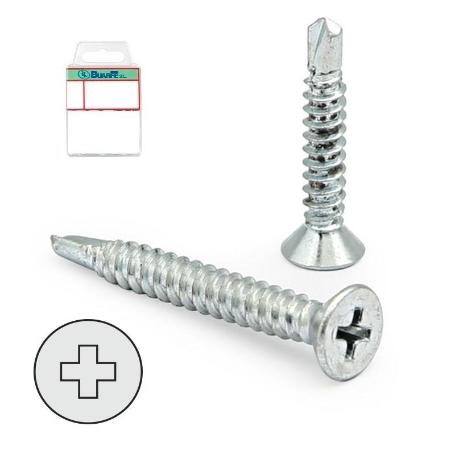 BLISTER TORNILLO BROCA CABEZA PLANA DIN 7504-P CINCADO LARG.R/CHAPA 19MM Ø ROSCA CHAPA 3.5MM