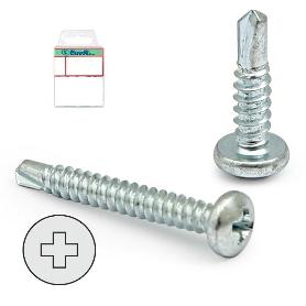 BLISTER TORNILLO BROCA CABEZA ALOMADA DIN 7504-N CINCADO LARG.R/CHAPA 9.5MM Ø ROSCA CHAPA 3.5MM