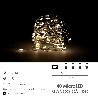 GUIRNALDA LUCES NAVIDAD MICROLED 40 LEDS COLOR BLANCO CALIDO. LUZ NAVIDAD INTERIORES IP20 A PILAS (3 AA NO INCLUIDA