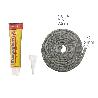 KIT REPARACION ESTUFAS/CHIMENEAS, COLA REFRACTARIA Y CORDON FIBRA VIDRIO 6 MM. X 2,5 M.