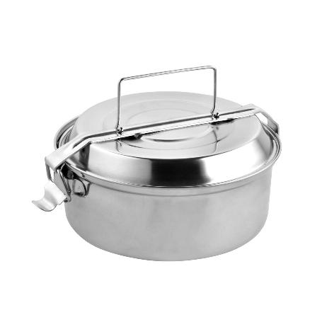 FIAMBRERA METALICA DE ACERO INOXIDABLE CON 2 PLATOS Ø 16 CM. LUNCH BOX, FIAMBRERA METALICA, PORTA ALIMENTOS METALIC