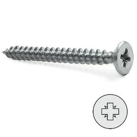 TORNILLO ROSCA MADERA CABEZA PLANA POZIDRIV ZINCADO DIN 7505-A LARGO 65MM R/PARCIAL DIÁMETRO 5MM (CAJA 200)