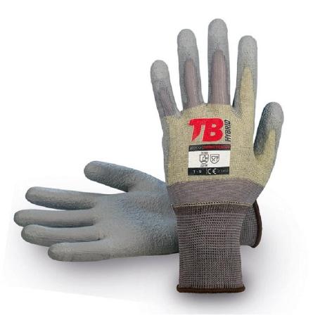 GUANTE NYLON GRIS CON KEVLAR PALMA POLIURETANO 500NEVERCUT ANTIABRASION TALLA 7-10 T/GUANTE TALLA L-9