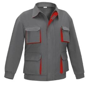 CAZADORA MULTIBOLSILLO BICOLOR TALLA 48-66 TALLAJE TALLA 52 ROPA BICOLOR GRIS ROJO