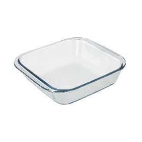 FUENTE HORNO CRISTAL BOROSILICATO CUADRADA 1,1LITROS. 18X18 CM. IDEAL MECLAS, ENSALADAS, POSTRES, COCINA, RESPOSTER