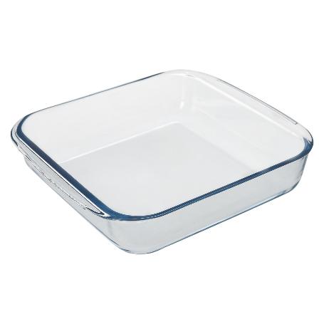 FUENTE HORNO CRISTAL BOROSILICATO CUADRADA 1,1L. 20,7X20,7 CM. IDEAL MECLAS, ENSALADAS, POSTRES, COCINA, RESPOSTERI