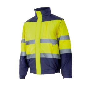 CAZADORA ALTA VISIBILIDAD BICOLOR MARINO/AMARILLO FLUOR TALLA S-XXL TALLA L ALTA VISIBILID AMRILLO MARINO