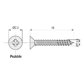 TORNILLO ROSCA MADERA CABEZA PLANA POZIDRIV SPAX WIROX A3J LARGO 16MM DIÁMETRO 3.5MM (CAJA 1000)