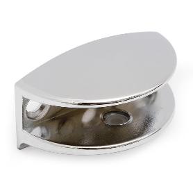 SOPORTE MEDIA LUNA PARA CRISTAL 10MM CROMO (CAJA 2)