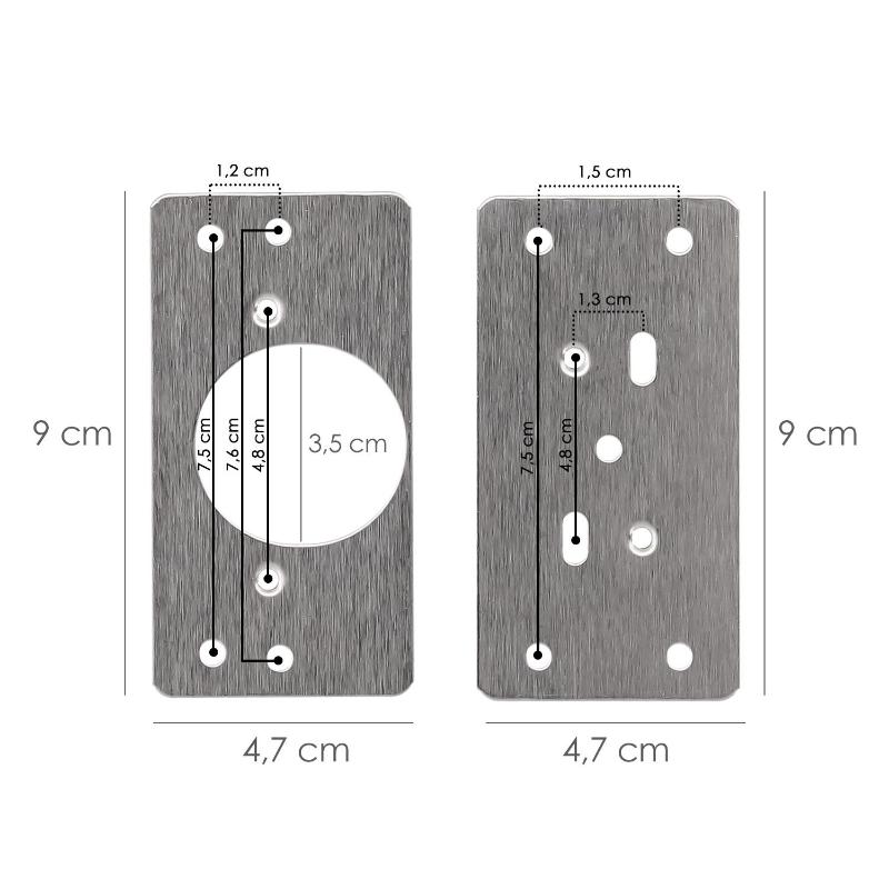 6 Placas De Reparación Para Bisagras En Acero Inoxidable 12 Agujeros. | Leroy Merlin