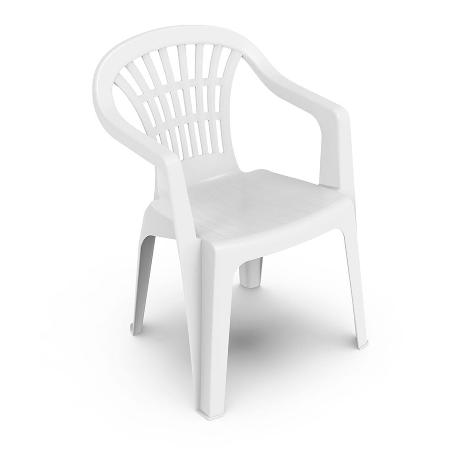 SILLA RESPALDO BAJO RESINA MONOBLOC, COLOR BLANCO, MODELO  LYRA