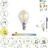 BOMBILLA LED FILAMENTO ESFERA ROSCA E14. 4,5 WATT. EQUIVALE A 40 WATT. 470 LUMENES. LUZ CÁLIDA (2700º K.)