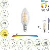 BOMBILLA LED FILAMENTO VELA ROSCA E14. 4,5 WATT. EQUIVALE A 40 WATT. 470 LUMENES. LUZ CÁLIDA (2700º K.)