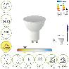 BOMBILLA LED DICROICA ROSCA GU10.  7 WATT. EQUIVALE A 55 WATT. 520 LUMENES. REGULABLE LUZ CÁLIDA (3000º K.)