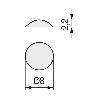 LAGRIMA ADHESIVA GOMA EVA 8X2,2 TRANSPARENTE (50U)