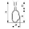 SOPORTE TUBO CENTRAL OVAL/RED R9006 M6 PARA TUBO OVALADO 30-15 O TUBO REDONDO Ø20