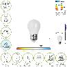 BOMBILLA LED ESFERA ROSCA E27. 6.5 WATT. EQUIVALE A 55 WATT. 806 LUMENES. LUZ FRÍA 6500º K.