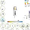 BOMBILLA LED DICROICA ROSCA G4. 2 WATT. EQUIVALE A 20 WATT. 200 LUMENES. LUZ FRIA (6500º K)