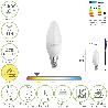 BOMBILLA LED VELA ROSCA E14. 4,5 WATT. EQUIVALE A 35 WATT. 470 LUMENES. LUZ CÁLIDA (2700º K)