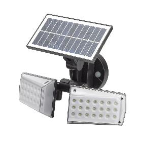 APLIQUE SOLAR LED DOBLE CON SENSOR DE MOVIMIENTO / CREPUSCULAR 450 LUMENES. PROTECCIÓN IP65