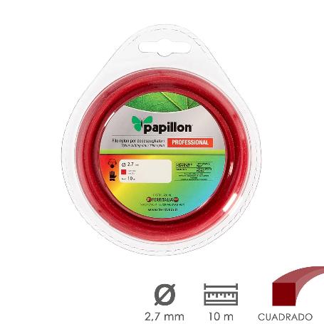 HILO NYLON DESBROZADORAS CUADRADO PROFESIONAL Ø 2,7 MM. ROLLO 10 METROS. HILO NYLON CORTE DESBROZADORES HIERBA, JAR