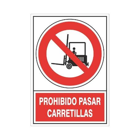 SEÑAL 537 PLASTICO 345X245PROH.P/CARRETIL PROHIBIDO PASAR CARRRETILLAS